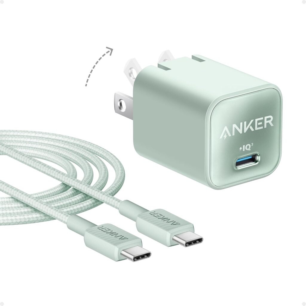 Anker Nano Phone Charger, 30W Portble and Foldable USB C GaN Charger