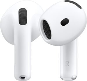 Apple AirPods 4 Wireless Earbuds in white charging case