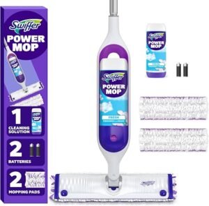 Swiffer PowerMop multi-surface floor cleaning kit with pads and solution