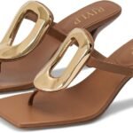 Metal Flip Flop Heels Sandals for Women Slip on Thong Sandals Kitten Heels Beach Dressy Casual Fashion Summer Flip Flops Shoes