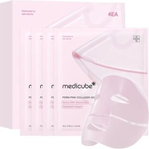 medicube Jelly Gel Mask pink collagen packaging with four individual sheets