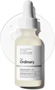 The Ordinary Hyaluronic Acid 2% + B5 serum bottle on a white background.