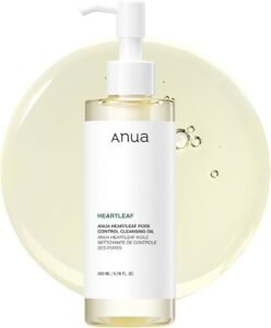 Bottle of ANUA Heartleaf Pore Control Cleansing Oil against a white background
