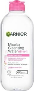 Garnier Micellar Water hydrating facial cleanser and makeup remover bottle