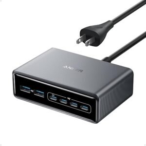 Anker Prime Charging Station with multiple ports on a sleek desk