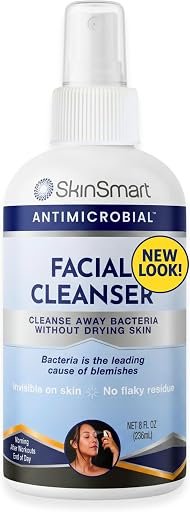 SkinSmart Antimicrobial Facial Cleanser for Breakouts and Blemishes, 8 oz | Hypochlorous Acid Spray for Face Targets Breakout Bacteria to Reduce Skin Irritation and Wash Pores Clean, All Skin Types