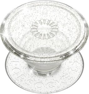 Clear glitter PopSockets adhesive phone grip and stand