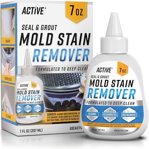 ACTIVE ACTIVE Mold Stain Remover Gel Cleaner Heavy Duty Stain Cleaner for Front Loader Washing Machine Seal, Bathroom Grout, Shower, Caulk – Front Load Washer Cleaning Solution – 7 Fl Oz