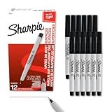 Sharpie Permanent Markers, Ultra Fine Tip, Black, 12 Count – Quick Drying, Fade Resistant