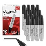 Sharpie Permanent Markers, Chisel Tip, Black, 12 Count – Home, School, Office Supplies
