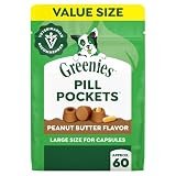 Greenies Pill Pockets Large Size Dog Treats, Peanut Butter, 15.8 oz