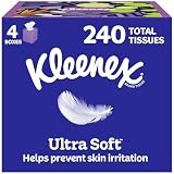 Kleenex Ultra Soft Facial Tissues, 4 Cube Boxes, 60 Tissues per Box