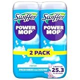 Swiffer PowerMop Liquid Floor Cleaner Refills, Solution for Power Mop, Fresh Scent, 2 Count Mopping Fluid Replacement Bottle,
