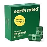 Earth Rated Dog Poop Bags on Refill Rolls, 600 Bags, Unscented