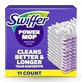 Swiffer PowerMop Multi-Surface Mopping Pad Refills for Floor Cleaning, 11 Count, White/Purple