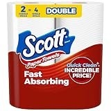 Scott Paper Towels, Choose-A-Sheet, 2 Double Rolls = 4 Regular Rolls (108 Sheets Per Roll)