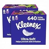 Kleenex Ultra Soft Facial Tissues, Cube Boxes,80 Tissues per Box,3-Ply,Packaging May Vary,(Pack of 16)