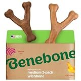 Benebone 2-Pack Wishbone Dog Chew Toy, Real Bacon & Chicken, Medium