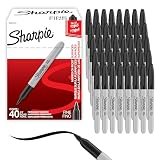 Sharpie Permanent Markers, Fine Tip, Black, Office Supplies, Quick Drying, Fade Resistant, For Wood, Plastic, Paper, Metal, And More, 40 Count (Pack of 6)